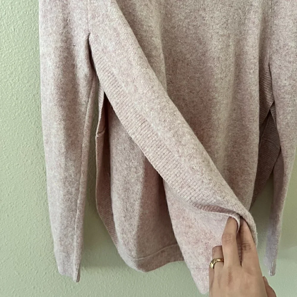 COS Light Pink Mock Neck Open Side Sweater XS​​​​​​​​​​​​​​​​​